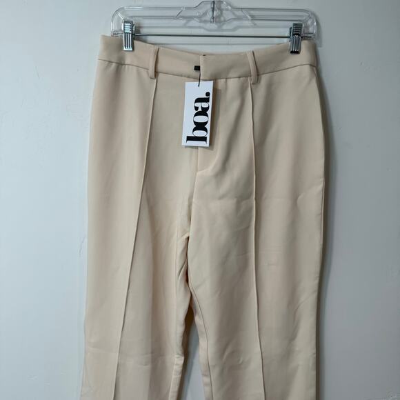 BOA Because of Alice Women's Wide Leg Suit Trouser Pants NEW Large Cream - Picture 5 of 11